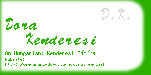 dora kenderesi business card